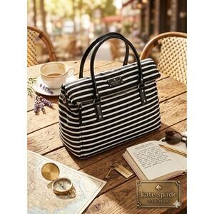 Kate Spade Leslie Striped Nylon Satchel